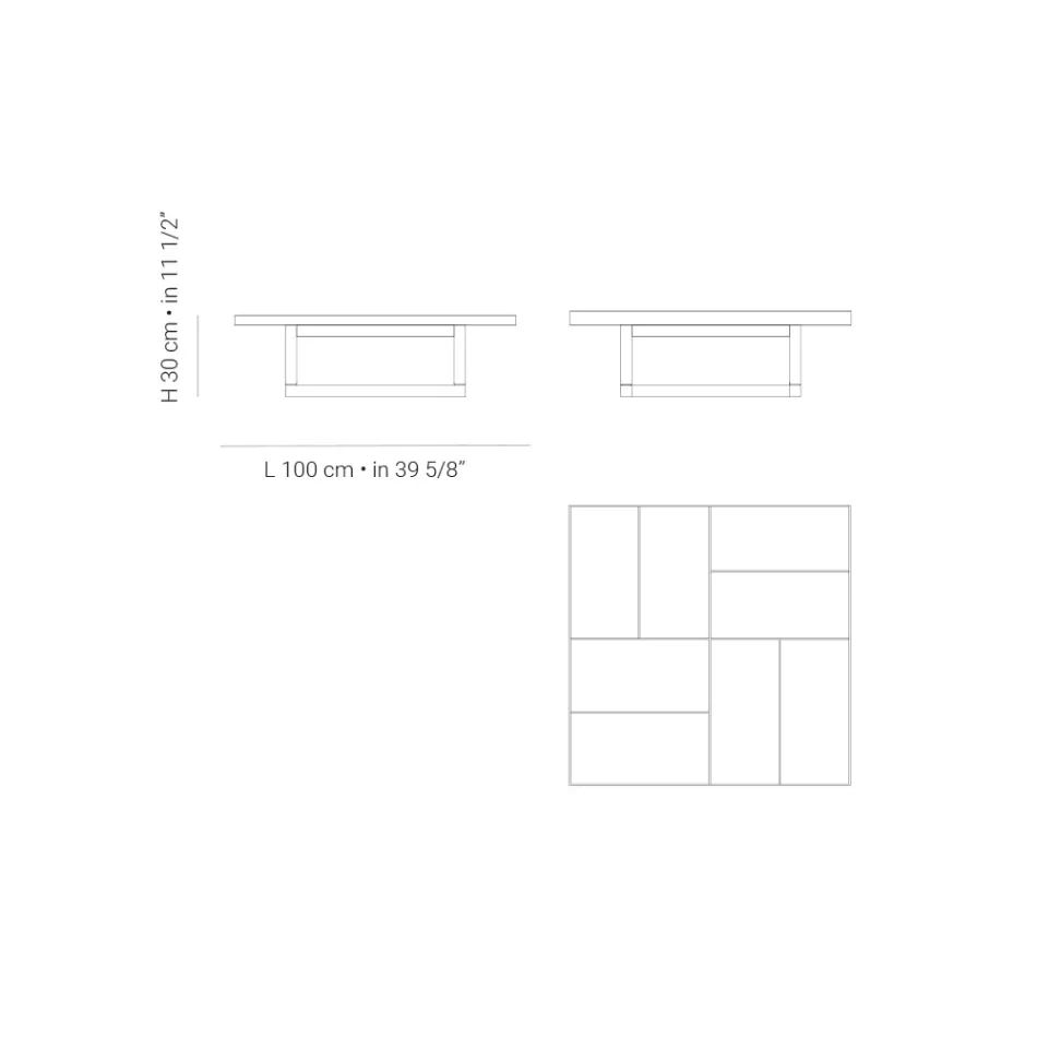 Table basse de jardin avec plateau en dalles de grès Made in Italy - Bresson Viadurini