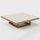 Table basse de jardin avec plateau en dalles de grès Made in Italy - Bresson Viadurini