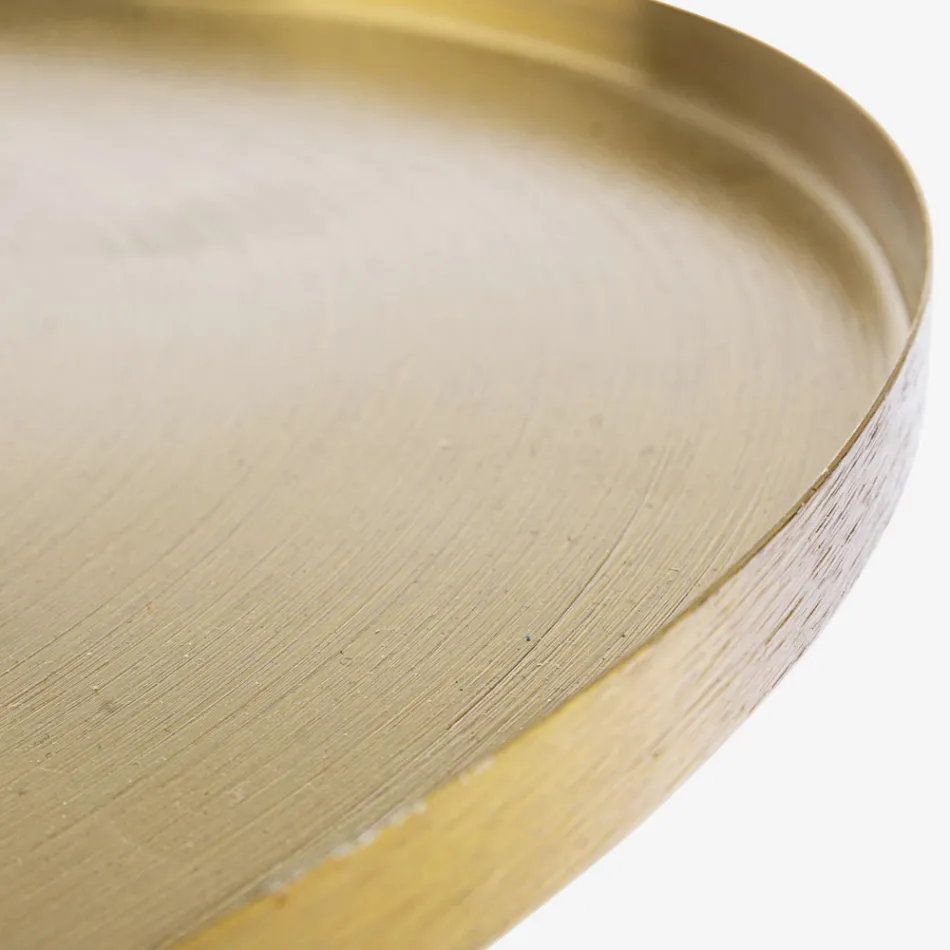 Table Basse Design en Acier Plaqué Laiton - Kakta Viadurini