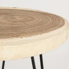 Table Basse de Salon en Aluminium et Plateau en Bois Naturel - Crotone Viadurini
