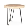 Table basse en acier et plateau en bois naturel - Crotone