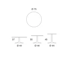 Table Basse Basse en Métal et Céramique de Différentes Tailles - Amereo Viadurini