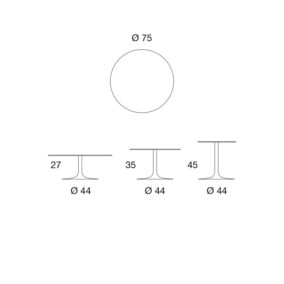 Table Basse Basse en Métal et Céramique de Différentes Tailles - Amereo Viadurini