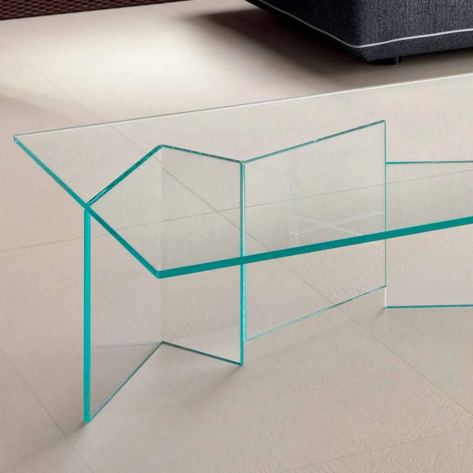 Table basse en verre extra-clair 2 tailles Made in Italy - Random Viadurini