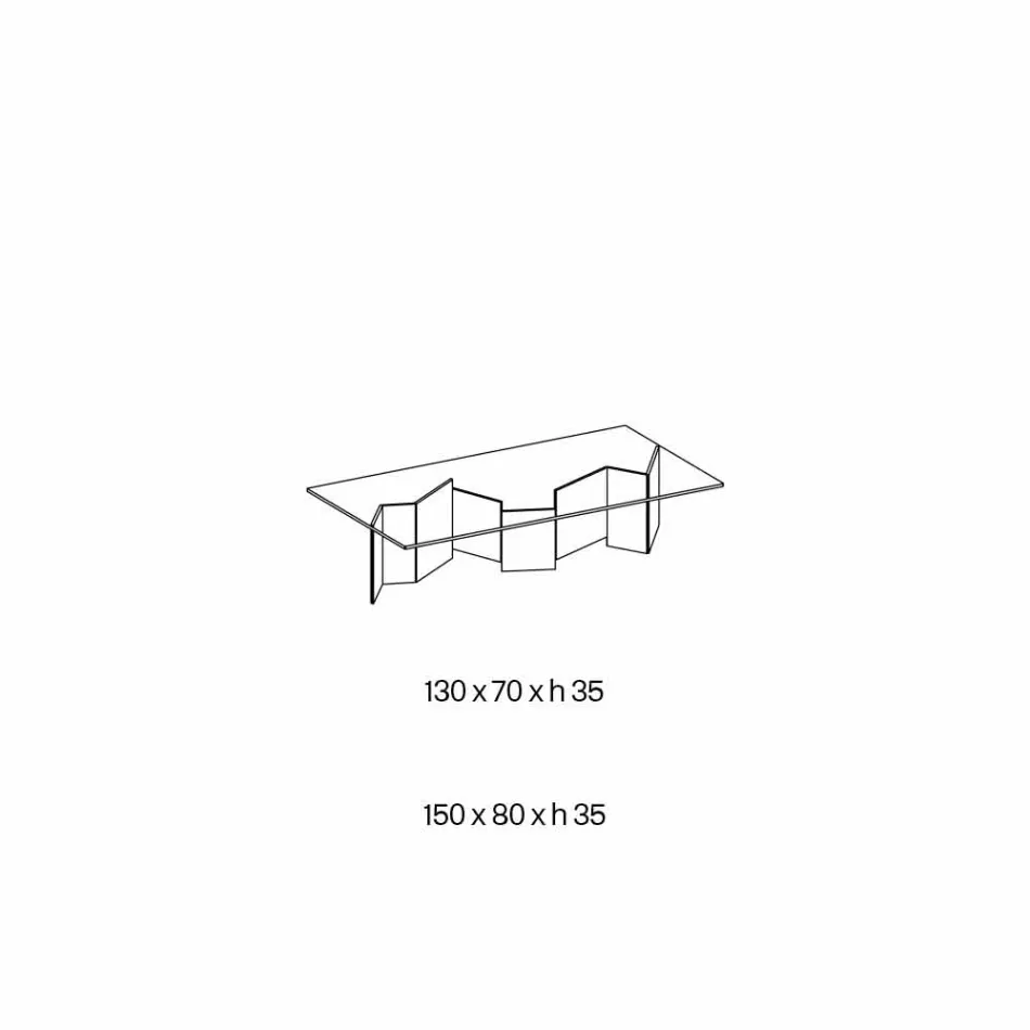 Table basse en verre extra-clair 2 tailles Made in Italy - Random Viadurini