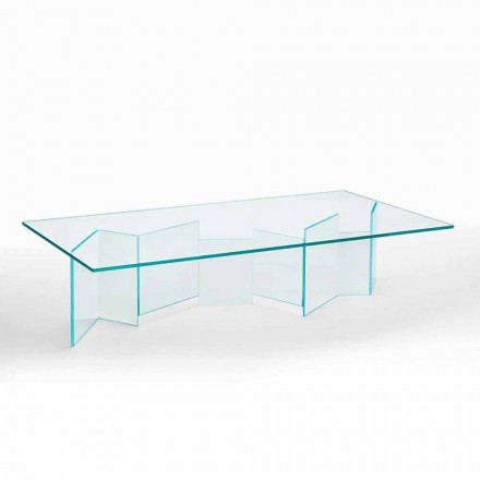Table basse en verre extra-clair 2 tailles Made in Italy - Random Viadurini