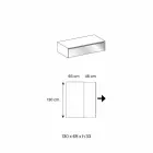 Table basse de salon en verre fumé et tiroirs en bois 3 tailles - Mantra Viadurini