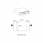 Table basse de salon en verre fumé et tiroirs en bois 3 tailles - Mantra Viadurini