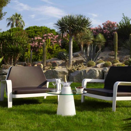 Slide Peak table basse (H50) en polyéthylène et verre fabriqué en Italie Viadurini