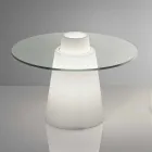 Slide Peak table basse (H50) en polyéthylène et verre fabriqué en Italie Viadurini