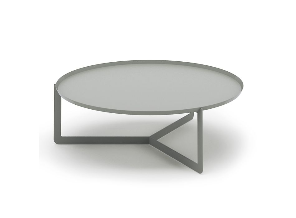 Table basse ronde d'extérieur en métal coloré Made in Italy - Stephane Viadurini