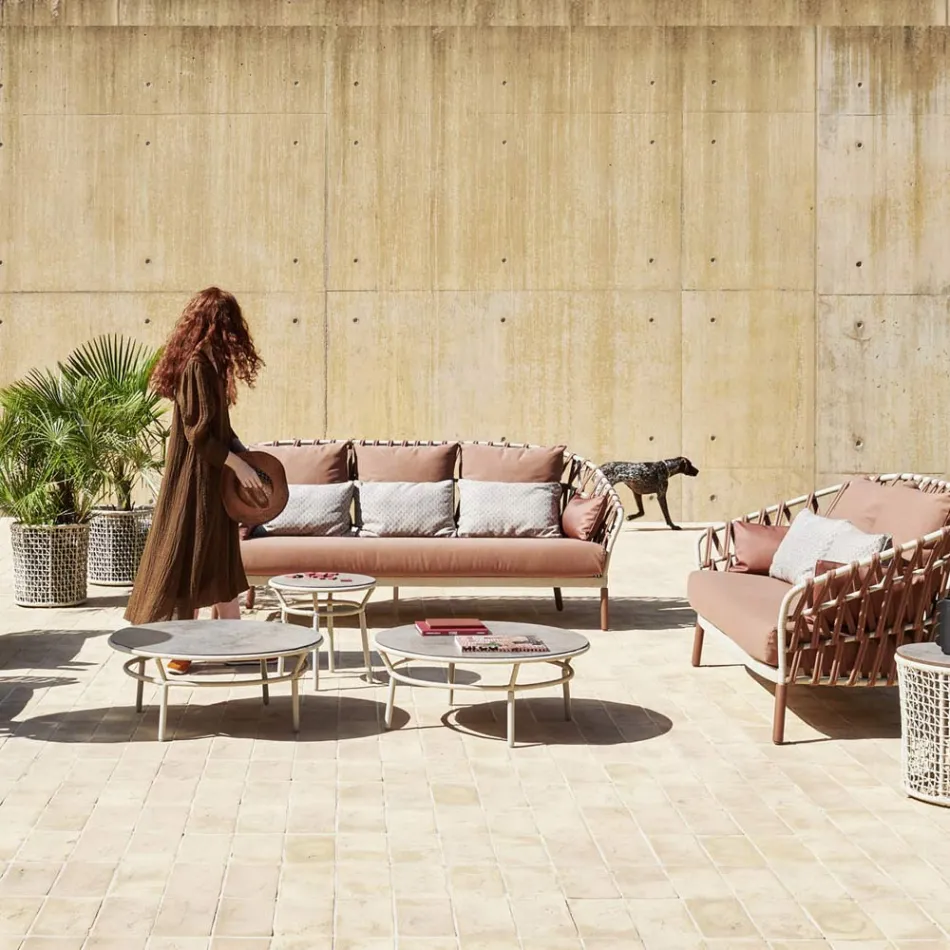 Table Basse Plateau Hpl ou Céramique Made in Italy - Emmacross by Varaschin Viadurini