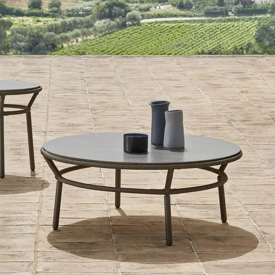 Table Basse Plateau Hpl ou Céramique Made in Italy - Emmacross by Varaschin Viadurini