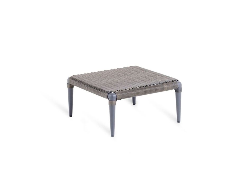 Table basse d'extérieur carrée basse en aluminium et WaProLace Made in Italy - Marissa Viadurini