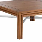 Table basse carrée basse pour salon extérieur en bois naturel ou noir - Suzana Viadurini