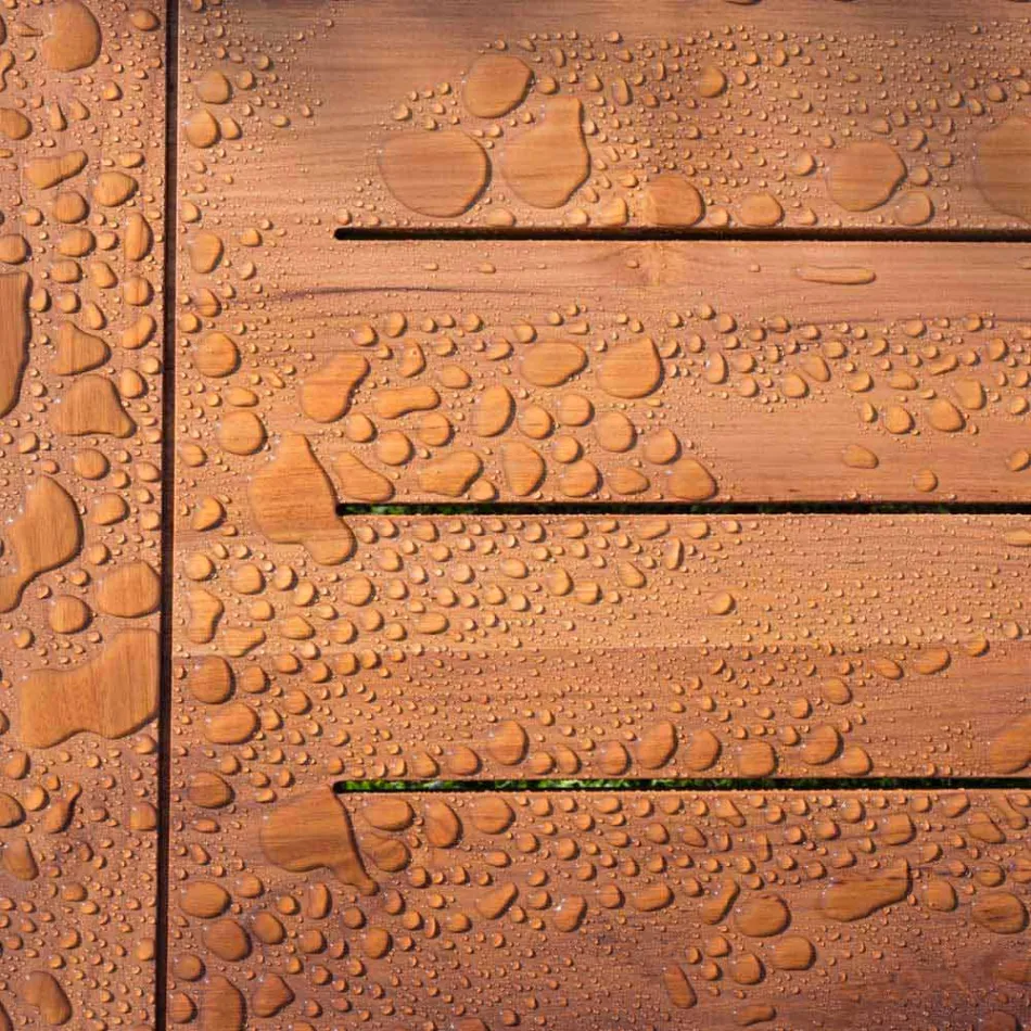Table basse carrée basse pour salon extérieur en bois naturel ou noir - Suzana Viadurini