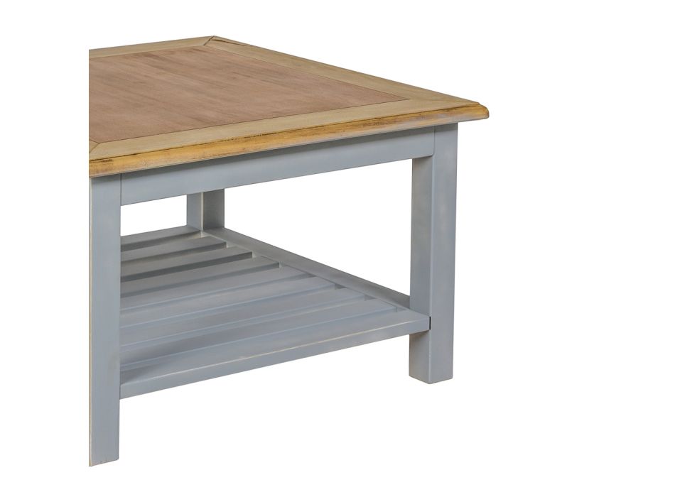Table basse carrée en bois de peuplier massif fabriquée en Italie - Estia Viadurini