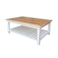 Table basse rectangulaire en bois de peuplier massif fabriquée en Italie - Estia