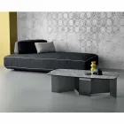 Table Basse Salon Plateau Céramique et Pieds Verre Fumé 3 Tailles - Aléatoire Viadurini