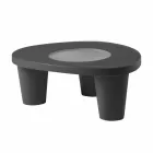 Table basse Low Slide Lita Table en polyéthylène et verre fabriqué en Italie Viadurini