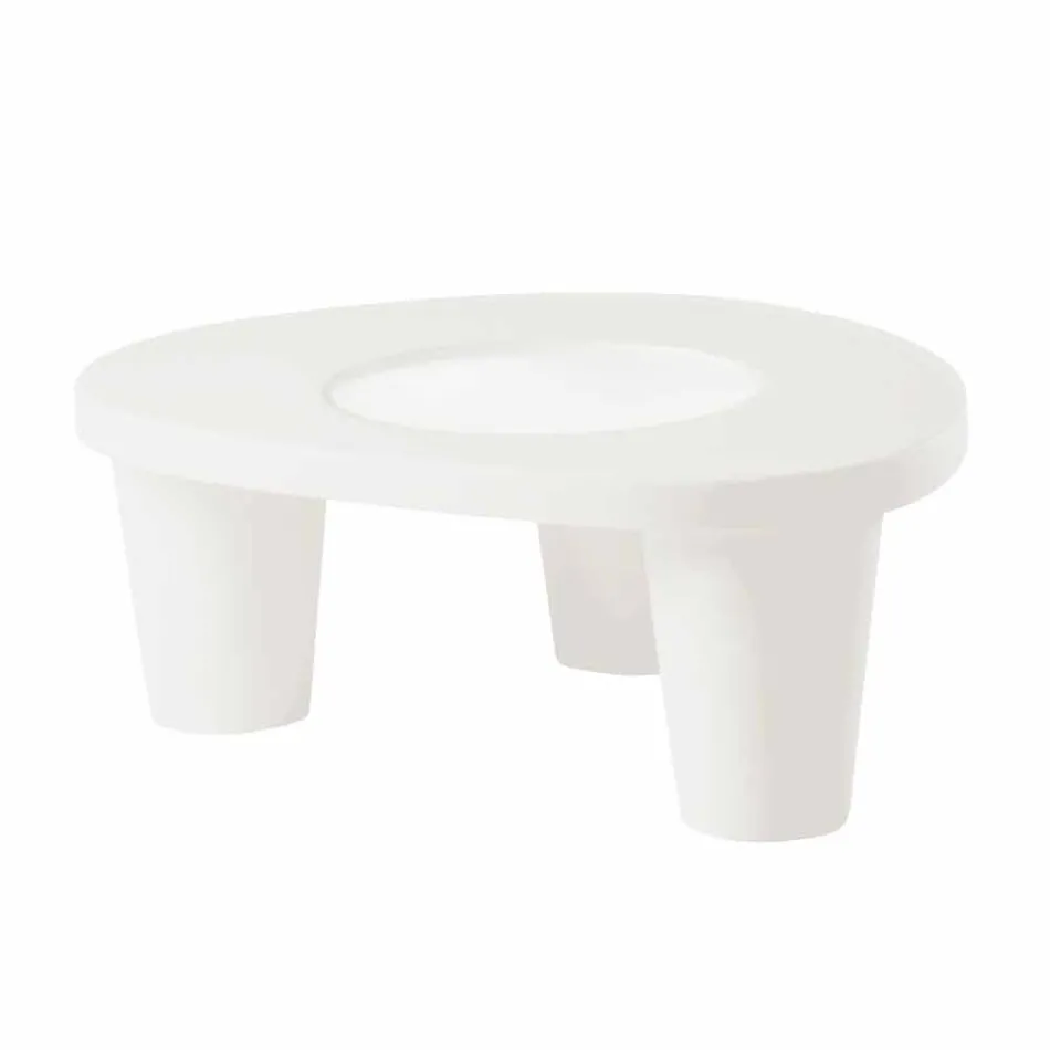 Table basse Low Slide Lita Table en polyéthylène et verre fabriqué en Italie Viadurini