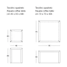 Table basse carrée design en métal en 2 tailles - Josyane Viadurini