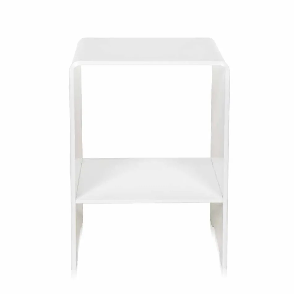 Table basse / chevet design moderne Mimi blanc, fabriqué en Italie Viadurini