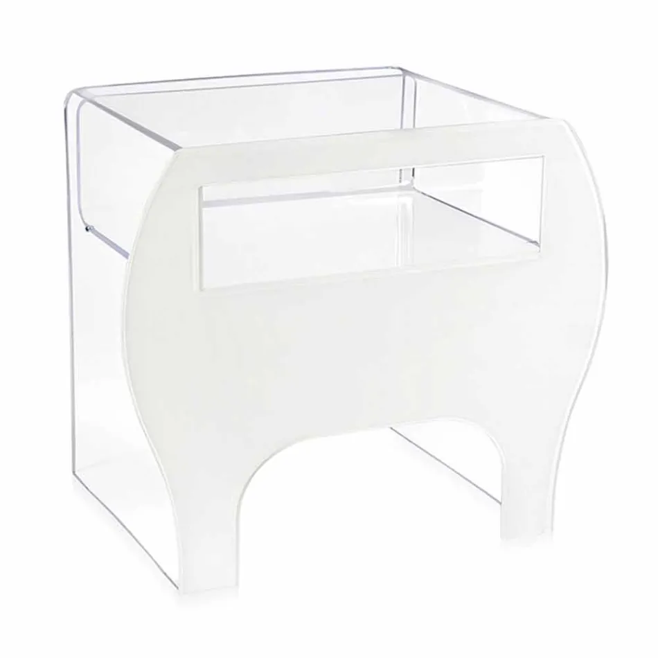 Table basse / table de nuit en cristal acrylique design Mineo Viadurini