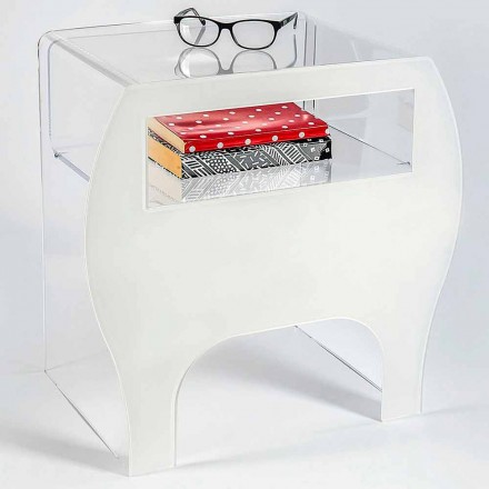 Table basse / table de nuit en cristal acrylique design Mineo Viadurini