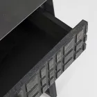 Table de Chevet en Acier et Bois de Manguier de Design Ethnique - Mireo Viadurini