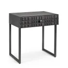 Table de Chevet en Acier et Bois de Manguier de Design Ethnique - Mireo Viadurini