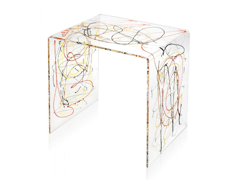 Table de Chevet en Plexiglas Transparent et Coloré 2 Tailles - Pelere Viadurini