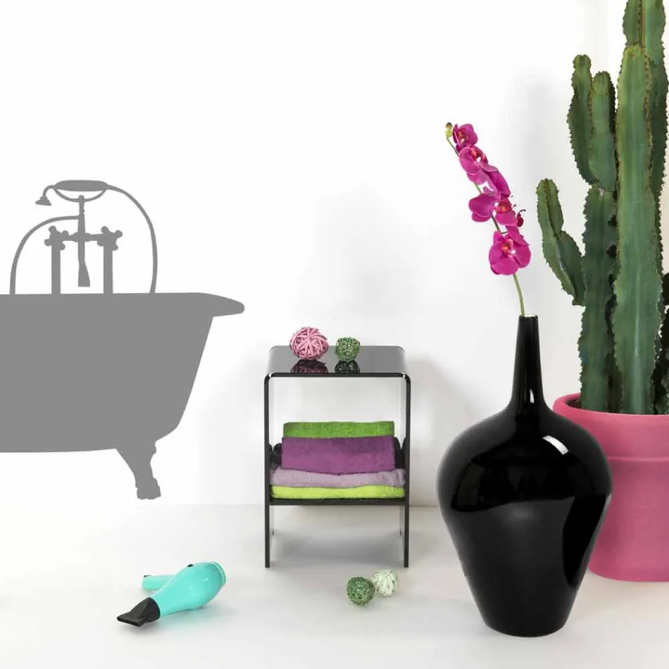 Table / table de chevet design moderne noir Mimi, made in Italy Viadurini