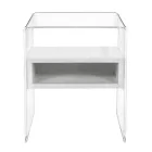 Table de Chevet Recyclable en Plexiglas Transparent et Bois - Pascoli Viadurini