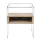 Table de Chevet Recyclable en Plexiglas Transparent et Bois - Pascoli Viadurini