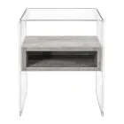 Table de Chevet Recyclable en Plexiglas Transparent et Bois - Pascoli Viadurini