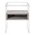 Table de Chevet Design en Plexiglas Transparent et Bois - Pascoli