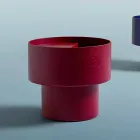 Table de chevet ronde de design moderne en bois bordeaux ou bleu - Vinnie Viadurini