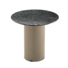 Table basse avec piètement en métal et plateau en miroir ou en verre de Ø45 cm - Flaminia Viadurini