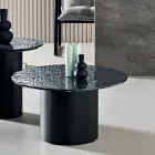 Table basse avec piètement en métal et plateau en miroir ou en verre de Ø60 cm - Flaminia Viadurini