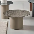 Table basse avec piètement en métal et plateau en miroir ou en verre de Ø60 cm - Flaminia Viadurini