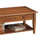 Table basse avec tiroir et étagère en bois patiné Made in Italy - Tuoni Viadurini