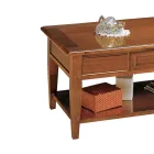 Table basse avec tiroir et étagère en bois patiné Made in Italy - Tuoni Viadurini