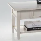 Table basse avec tiroir et étagère en bois patiné Made in Italy - Tuoni Viadurini