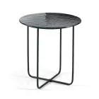 Table basse avec miroir et plateau en céramique effet marbre, fabriquée en Italie - Giusta Viadurini