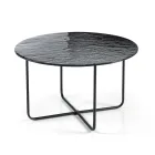 Table basse avec miroir et plateau en céramique effet marbre, fabriquée en Italie - Giusta Viadurini