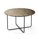Table basse avec miroir et plateau en céramique effet marbre, fabriquée en Italie - Giusta Viadurini