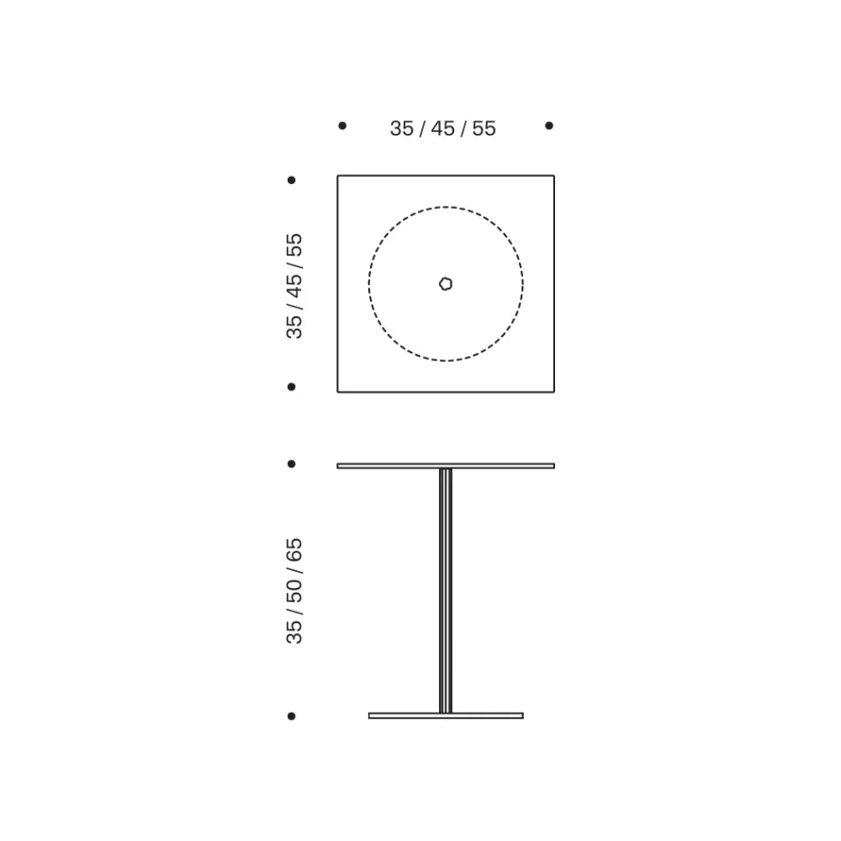 Table basse avec plateau carré en verre ou en métal Made in Italy - Anakin Viadurini