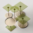 Table basse avec plateau carré en verre ou en métal Made in Italy - Anakin Viadurini