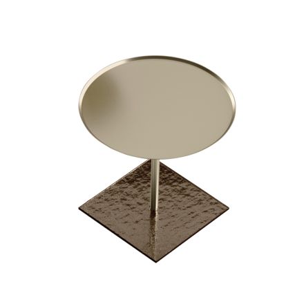 Table basse avec plateau rond en verre ou en métal Made in Italy - Anakin Viadurini